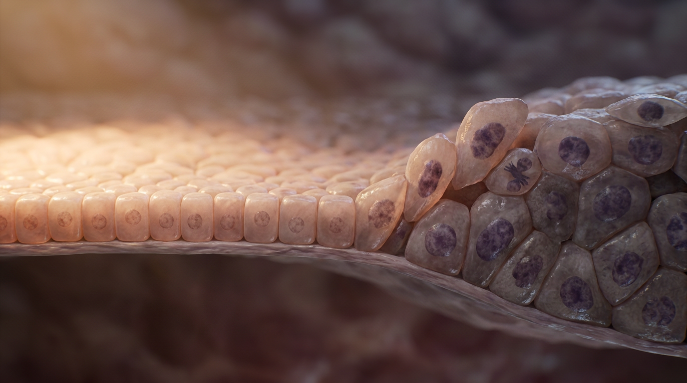 Corneocyte texture: extreme close-up of the stratum corneum, disorganized keratin scales with retained nuclei