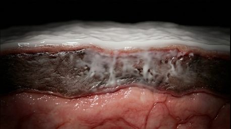 Mafenide diffusing all the way through the eschar to the wound bed