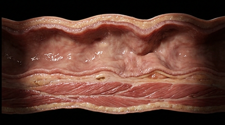 Cross-section of a completely normal, healthy colonic wall