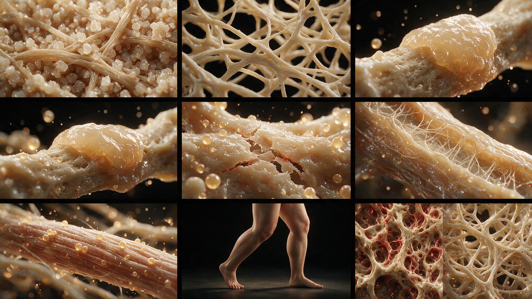 Bone quality comparison: normal lamellar bone as organized rebar-reinforced concrete versus pagetic bone as chaotic rebar thrown into wet concrete without arrangement — the structural consequence of disordered remodeling