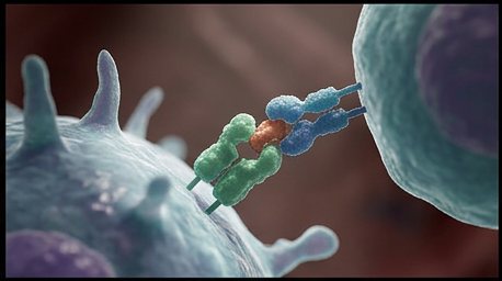 HLA-B27 presenting a self-antigen to a T-cell receptor, molecular mimicry, the cross-reactive attack that defines reactive arthritis